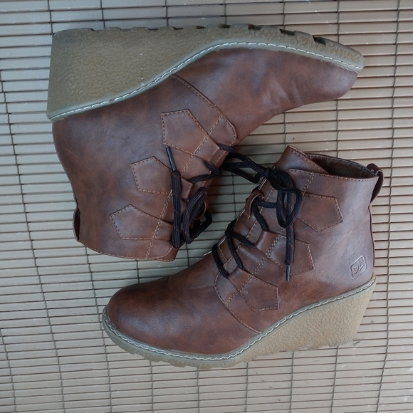 Dirty Laundry women's Wedge Heel brown lace combat Boots US/8M. TUpem - Picture 5 of 9